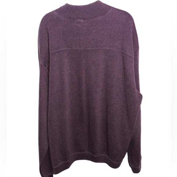 Tommy Bahama Men's 1/4 Zip Pullover Knit Sweater Brown Solid Mock Neck Cotton - Picture 2 of 12